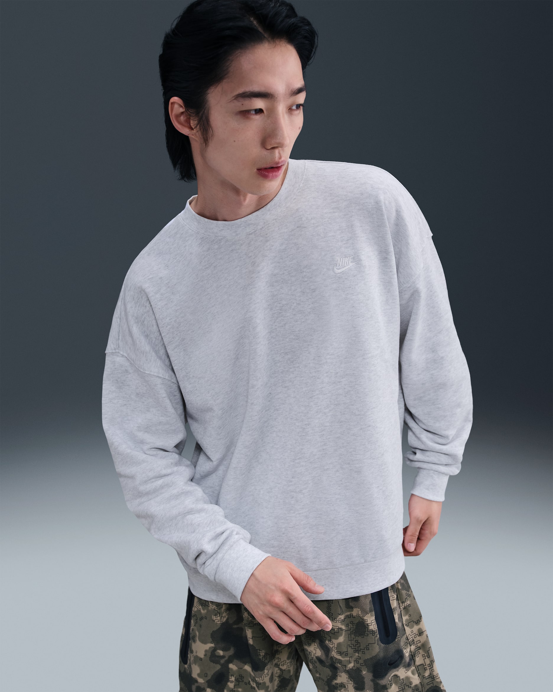 Nike Club Fleece Men's Oversized French Terry Crew. Nike ID